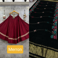 Ghoomar Style Heavy Roman Silk
