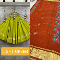 Ghoomar Style Heavy Roman Silk