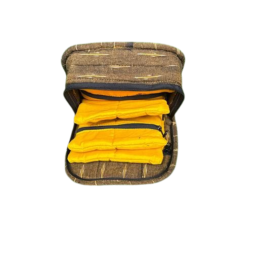 Handmade 4-Pockets Cotton Jewelry Bag