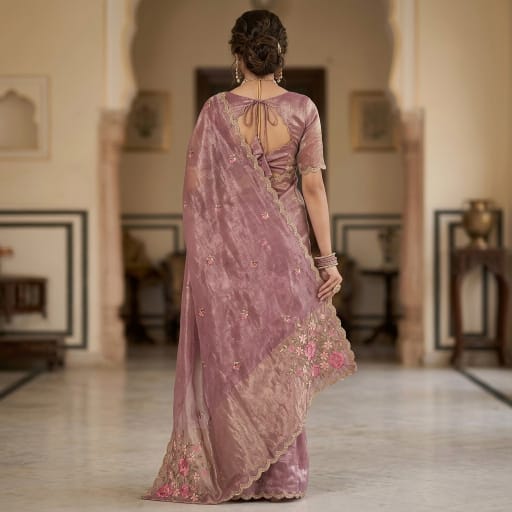 Organza Embroidery Saree