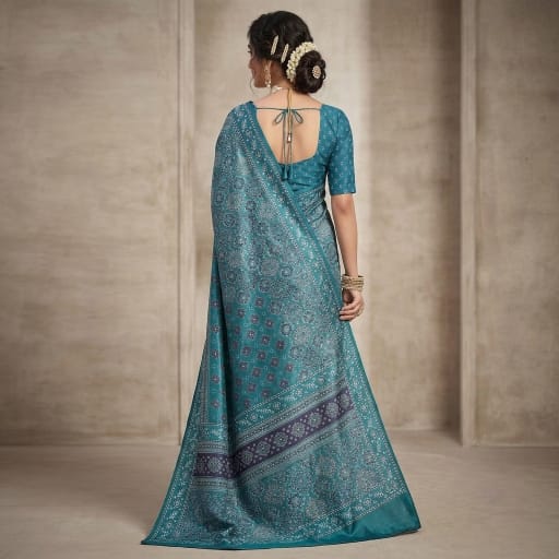 Ajrakh Print Saree