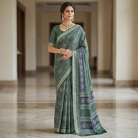Ajrakh Print Saree