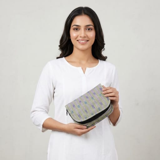 Handmade 4-Pockets Cotton Jewelry Bag