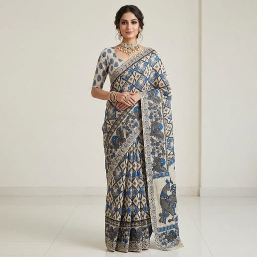 Kalamkari Printed  Kota Cotton Saree