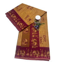 FolkTeals  Maroon Border Saree