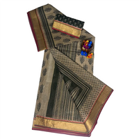 Druvika Gray Motifs Pure Cotton Saree