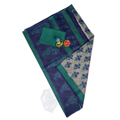 A Grayish - Begie Base Digitally Printed Floral Pattern Cotton Saree.