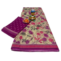 Tanjore and Floral Print Cotton Saree.