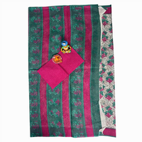Teal Rose Garden Cotton Saree
