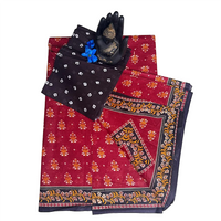 Sindoori Floral Weave Cotton Saree