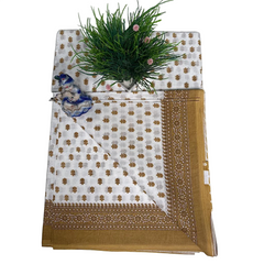 Brown Floral Traditional Cotton Saree.