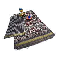 Vintage Charcoal Pure Cotton Saree