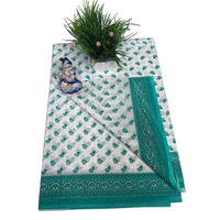 Ocean Blossom Printed Cotton Saree.