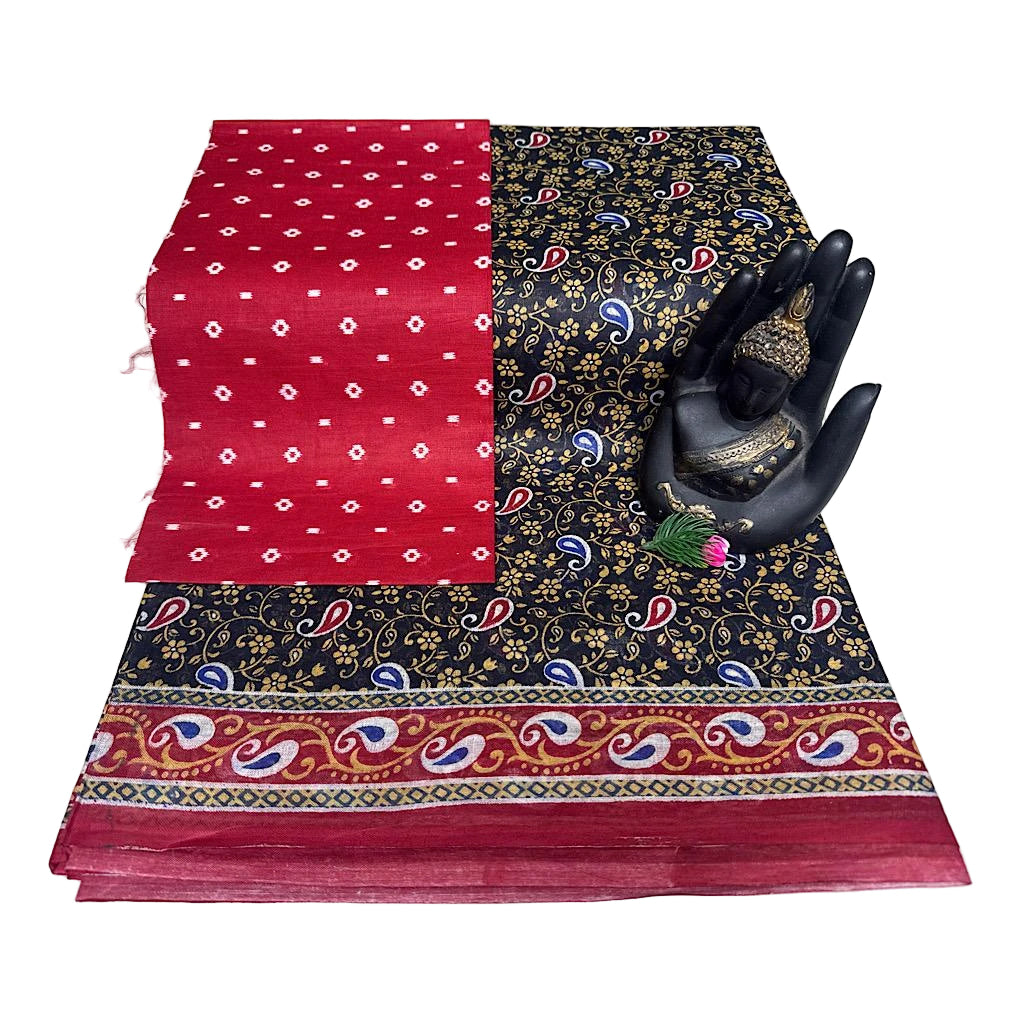 Vrinda Floral Green Saree