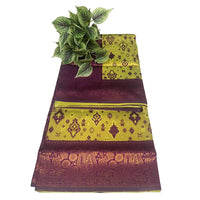 Marigold ikat Royale Saree.