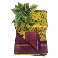 Marigold ikat Royale Saree.