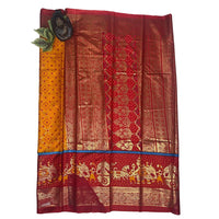 Musturd Royale  Rathostava Foil Print Saree.