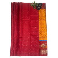 Musturd Royale  Rathostava Foil Print Saree.