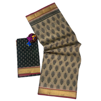 Druvika Gray Motifs Pure Cotton Saree