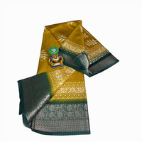 Golden Azure Leaf  Fancy Saree