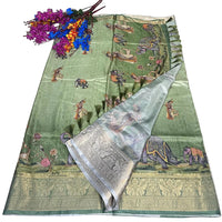 Soft sage green Saree