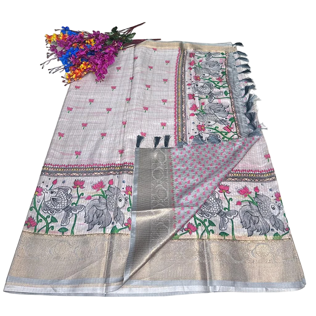 Madhubani Hand Printed Saree