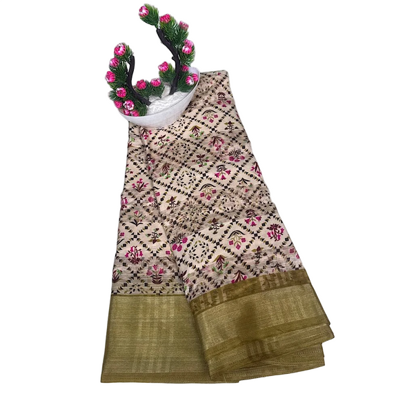 Tussar Silk Jamdani Saree.