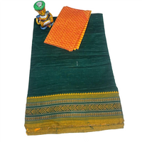 Samudra Rekha Teal blue Handloom Sambalpuri Cotton Saree.