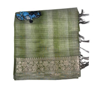Chanderi Silk Saree with Zari Stripes.