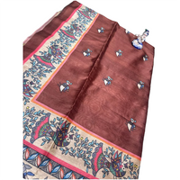 Hand-Painted Madhubani Tussar Silk Saree
