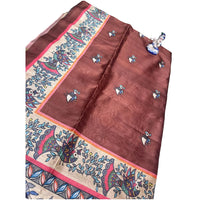 Hand-Painted Madhubani Tussar Silk Saree