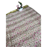 Floral Printed Muga Silk Saree