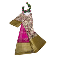 Floral Printed Muga Silk Saree