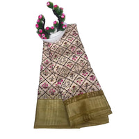 Floral Printed Muga Silk Saree