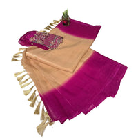 Pure Dupion Raw Silk Ombre Saree