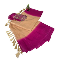 Pure Dupion Raw Silk Ombre Saree