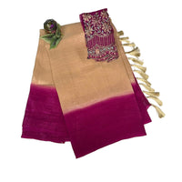Pure Dupion Raw Silk Ombre Saree