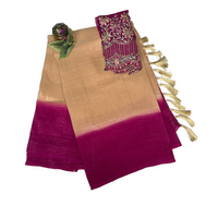 Pure Dupion Raw Silk Ombre Saree