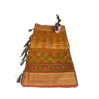 Traditional handwoven silk-cotton saree