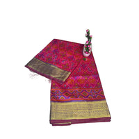 Traditional handwoven silk-cotton saree