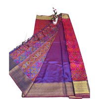 Traditional handwoven silk-cotton saree