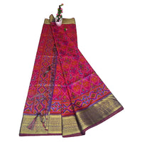 Traditional handwoven silk-cotton saree