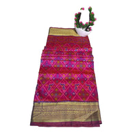 Traditional handwoven silk-cotton saree