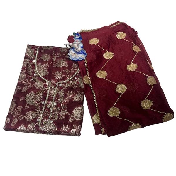 Aurelia Maroon Charm Dress Material
