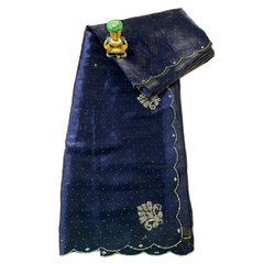 Neela Tara Butti Saree.