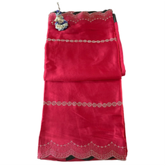 Zarkan Stone Work Border Saree.