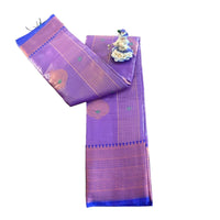 Purple Kanjeevaram Semi Pattu Silk Saree