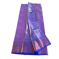 Purple Kanjeevaram Semi Pattu Silk Saree