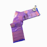 Purple Kanjeevaram Semi Pattu Silk Saree