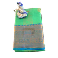 Purple Kanjeevaram Semi Pattu Silk Saree